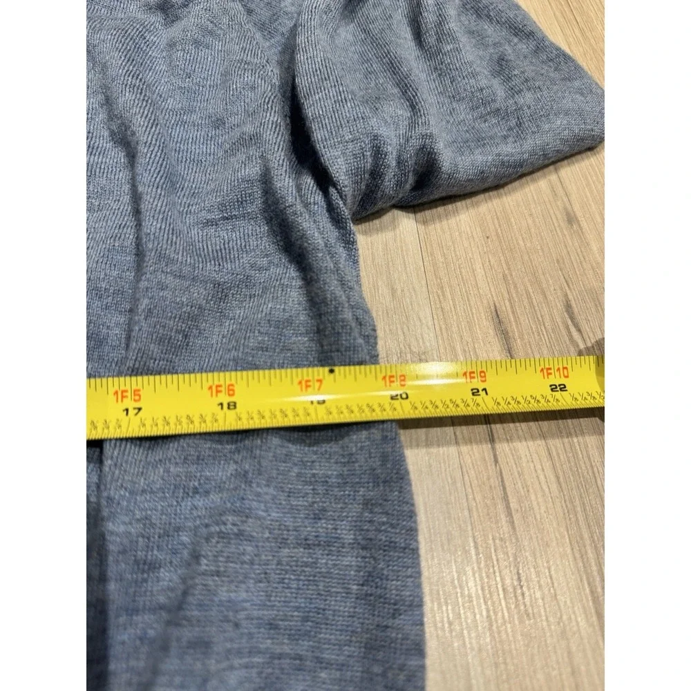 Polo Ralph Lauren Men's L Gray 100% Merino Wool V-Neck Pullover Logo Sweater